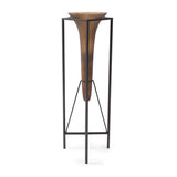 Bronze Euler Drop Vase with Black Iron Stand- Extra Large