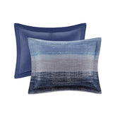 Watercolor Stripe Complete Comforter & Sheet Set, Navy