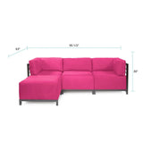 Axis 4pc Sectional Regency Fuchsia Titanium Frame