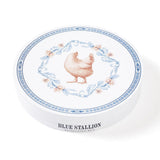 Blue & Red Gertrude Chicken Dessert Plates Set of 4