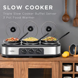 Royalcraft Triple Slow Cooker Buffet Servers and Warmer