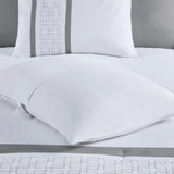 8 Piece Embroidered Comforter Set, White