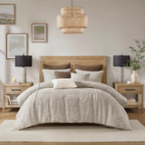 Nuetual Ivory Modern Polyester Chenille Comforter Set
