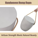 Round 16.5" Mgo Stone Outdoor/Indoor Side Table