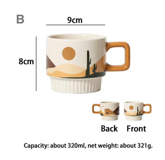 Art Ceramic Coffee Cup Stylish Tea Mug