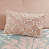 Floral Complete Comforter and Sheet Set, Blush/Grey