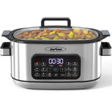 12-in-1 Multi Slow Cooker Roaster Oven, 6.5QT Sliver Digital