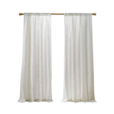 Linen Blend Light Filtering Curtain Panel Pair, White