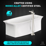 Kase 1-Handle Freestanding Claw Foot Tub Faucet with Hand Shower in Brushed Nickel