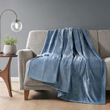 Heated 60x70" Plush Electric Throw Blanket, Blue