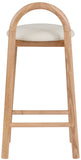Calvin - Faux Leather Stool - Light Brown Legs