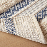 Woven Textured Stripe Bath Rug, Navy
