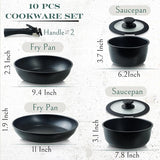 Moss & Stone 10-Piece Stackable Nonstick Cookware Set
