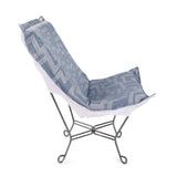 Indoor/Outdoor Puff Scroll Chair Syros Denim