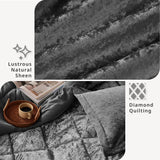 Crushed Velvet 4-Piece Comforter or Duvet Cover Set, Grey