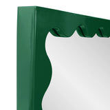 Santosh Rectangular Mirror with Inner Scalloped Edge in Glossy Hunter Green