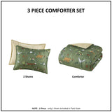 Wholesale Forest Animals 5-Piece Plush Reversible Comforter Set, Green