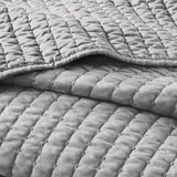 Farmhouse Solid Grey Soft Cotton Reversible Quilt Set