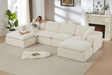 ZORVA 137" 4-Seater Sofa with 2 Ottomans
