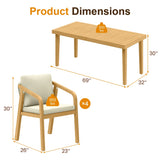 5-Piece Patio Dining Set, Acacia Wood Table and Chairs