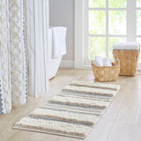 Hand-Woven Shaggy Boho Bath Runner, Grey