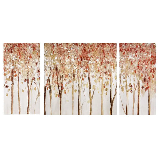 Wholesale Hand-Embellished Autumn Forest Wall Decor Canvas Art