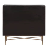 Distressed 2-Door Accent Chest Storage Cabinet, Black *