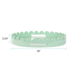 Round Scalloped Riviera Tray - Sage Green