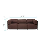 Axis 3pc Sectional Sterling Chocolate Titanium Frame