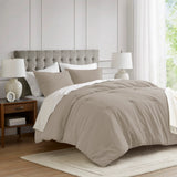 Waffle Weave Textured All Season Comforter Set, Neutral