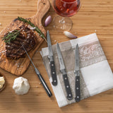Au Nain Set of 4 Prince Gastronome Steak Knives with Pewter