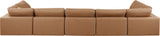 Comfy - 7 Piece Faux Leather Modular Armless Sectional