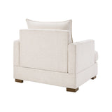 Modern Oversized Upholstered Armchair, Beige