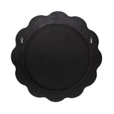 Kushi Round Scalloped Edge Mirror in Glossy White