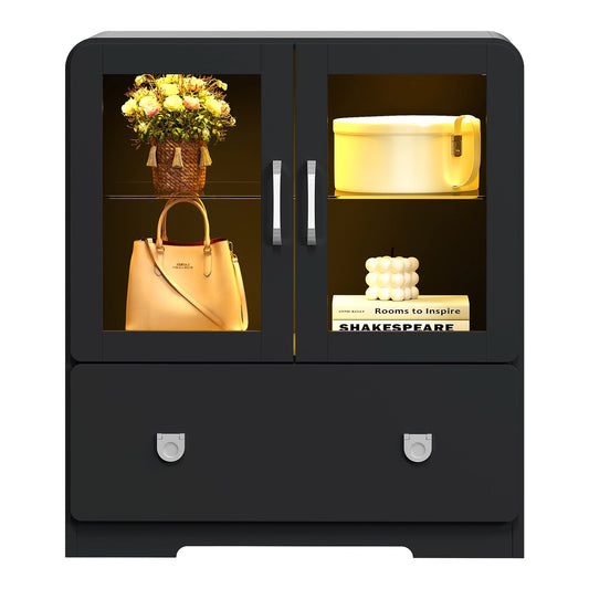 27'' Tall Display Cabinet with Acrylic Doors and Led Lights