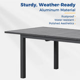 Aluminum 68"-91.5" Outdoor Dining Table