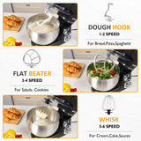 3-in-1 Stand Mixer Blender Food Processor, 6.5 Qt Bowl