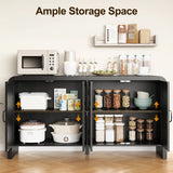 Rattan Sideboard Buffet Cabinet with Storage, 59''