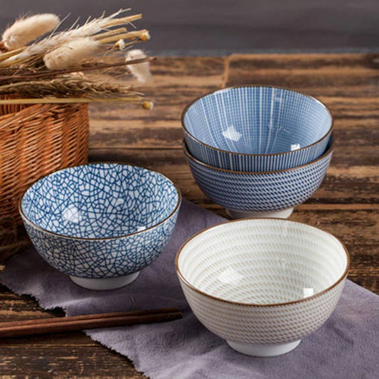 Set of 4 Japanese Ceramic Bowls for Dining