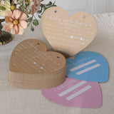 Baby Shower Prediction Advice Card Keepsake Book - Kraft Heart Shape