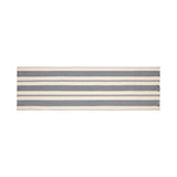 French Home 18”X 57” Blue and Cream Striped Table Runner