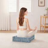 Square Large Pillow Seating Floor Cushion, Aqua Blue