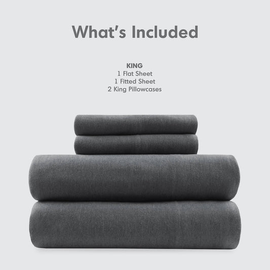 Jersey Knit All Season Sheet Set, Dark Grey