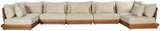 Mirella - 7 Piece Water Resistant Fabric Upholstered Outdoor Patio Modular Sectional
