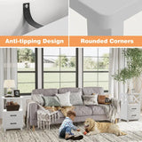 Wholesale Tall Nightstand Side Table with 2 Drawers and Open Shelf