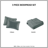 3 Piece Reversible Cottage Quilt Set, Balsam Green