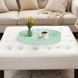 Round Scalloped Riviera Tray - Sage Green
