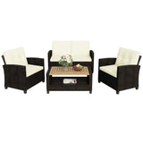 4-Piece Patio Furniture Set, Wicker Patio Conversation Set