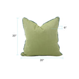 20 x 20 Outdoor Pillow with Dec Cord- Seascape Moss- Down Alternative Insert