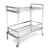 Stainless Steel and Acrylic Bar Cart